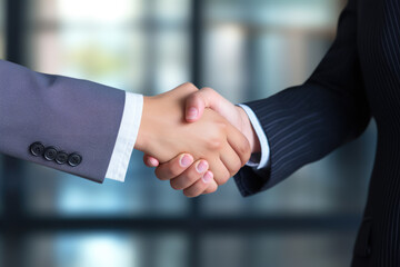 Two people shaking hands. Agreements, partnerships, or business transactions. Business presentations, marketing materials, or any other content related to collaboration and teamwork.