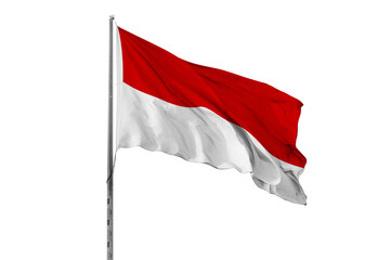 Waving Indonesia flag ensign white background