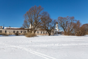 Fototapeta na wymiar View of Saint George monastery, Novgorod the Great
