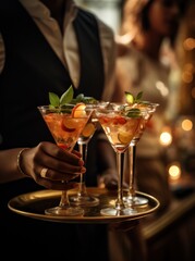 Cocktails prepared for party