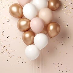 Golden balloons background