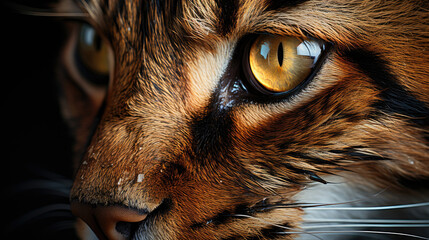 Tiger eye close-up with macro detail