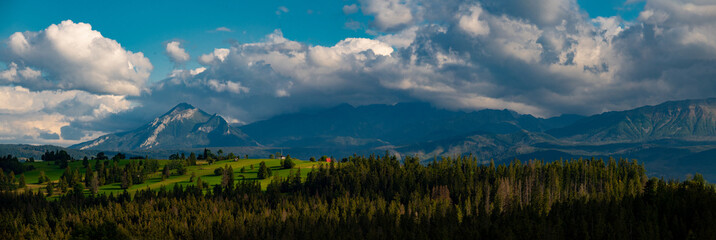 panoramic view of the Tatra mountains Zakopane. Poland. - obrazy, fototapety, plakaty