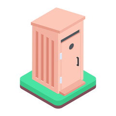 Trendy isometric icon of chicken coop 