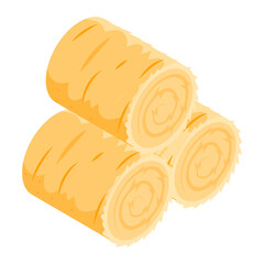 Modern isometric icon of hay rolls  © Vectors Market