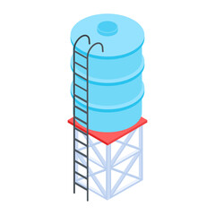 An isometric icon of farm windmill 