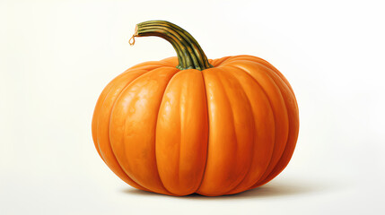 Obraz premium A pumpkin against a white background, creating a simple and clean visual.