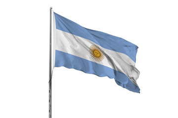 Waving Argentina flag ensign white background
