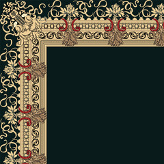 A picture frame with a red ribbon around it