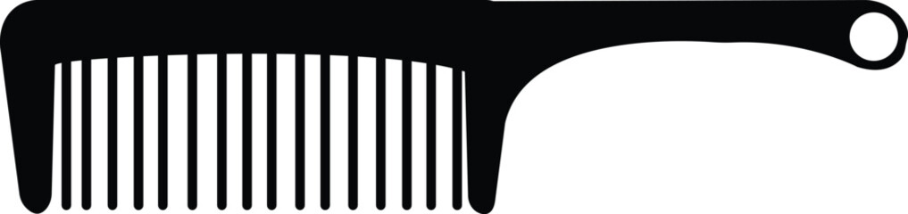 Comb icon. Black icon isolated on white background. Comb silhouette. Simple icon. Web site page and mobile app design vector element.