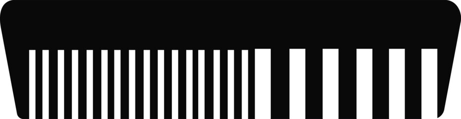 Comb icon. Black icon isolated on white background. Comb silhouette. Simple icon. Web site page and mobile app design vector element.