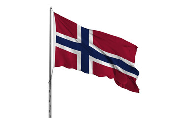 Waving Norway flag ensign white background