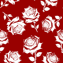 red and white rose flowers seamless pattern, texture, design