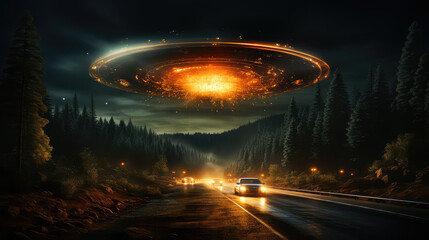 Galactic Enigma: The Saucer-Shaped Extraterrestrial UFO Spacecraft as Imagined by Generative AI