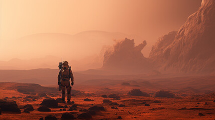 Fototapeta premium Mars, exploration of red planet