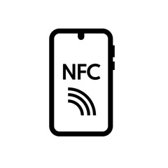paying by phone, NFC - vector icon