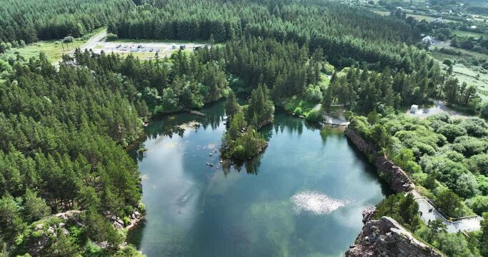 Bird's eye view of the city of Wexford, Ireland 4k
