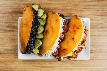 Operated fried empanadas, Venezuelan food.