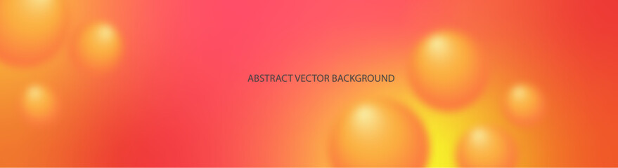 Geometric Vector Abstract Orange Background with Gradient and Soft Shape. 3D Balls, defocused. 