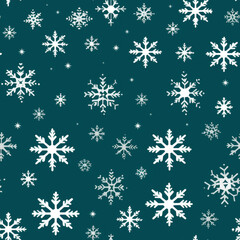 Fototapeta na wymiar Snowflake Christmas theme background seamless
