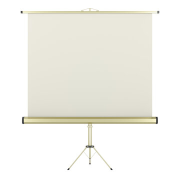 Projection Screen with tripod, 3D rendering isolated on transparent background
