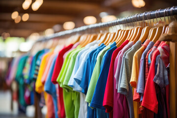 Fototapeta na wymiar Colorful Kids' Wardrobe Selection