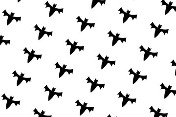 bat halloween print on white background
