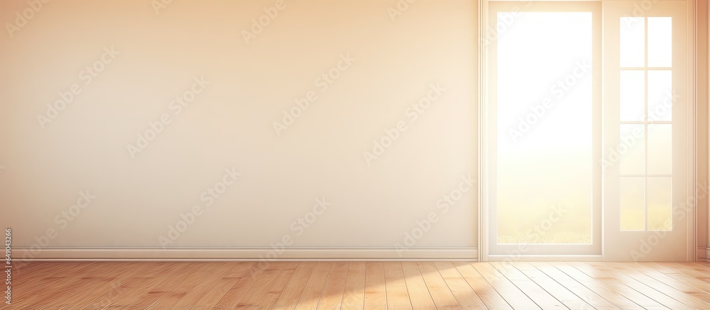 Poster background of an empty room in a house with a blurred window and door