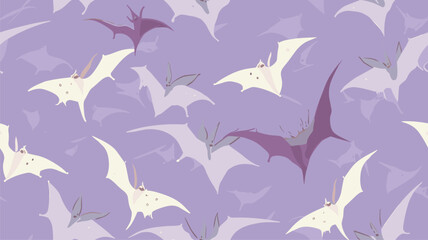 pterodactyl pattern. Purple pattern. Children's pattern for textiles, napkins, linen. © Qaasim