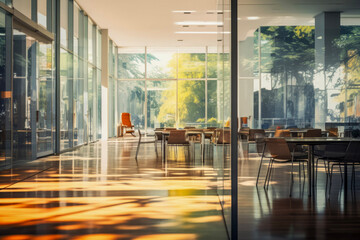 Modernes Büros und Kantine - Innenarchitekturdesign - ideale Präsentation für moderne Bürowelten und zeitgemäßes Design - Ai-generiert