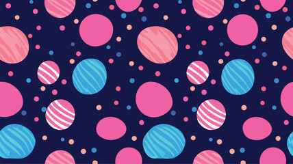 vector abstract seamless pattern. Multicolored circles and balls on a pattern for print, textiles, wrapping paper, fabrics, wallpapers.