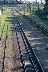 Fototapeta premium railroad tracks in the countryside