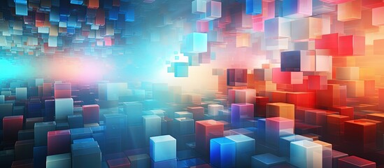 Abstract colorful pixelated background representing technology in the digital world with copyspace for text