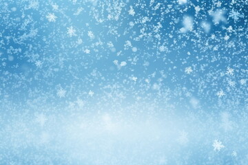 Winter pattern with snowflakes on blue background, snow, beautiful winter background picture