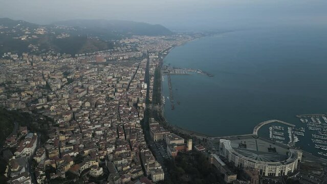 Aerial view of the city of Salerno
