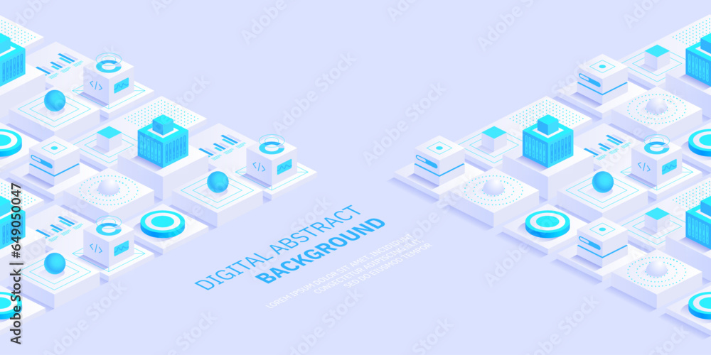 Poster future technology digital abstract background concept digital cyberspace and data network quantum co