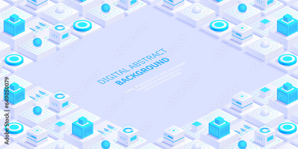 Poster future technology digital abstract background concept digital cyberspace and data network quantum co