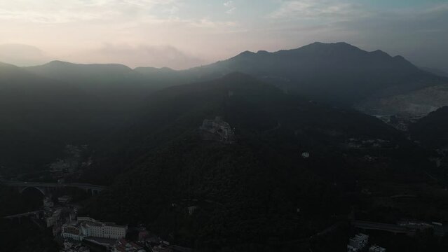 Aerial view of Arechi Castle in the city of Salerno in Campania Italy