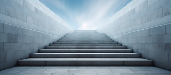 Concrete stairway leading upwards in an abstract architectural background - Powered by Adobe