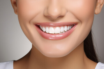 Obraz premium Perfect healthy teeth smile of a young woman. Teeth whitening