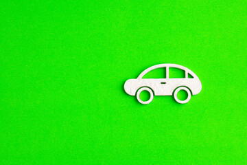 electric car icon - Clean energy concept. Green background
