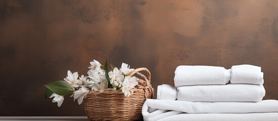 basket with white towels