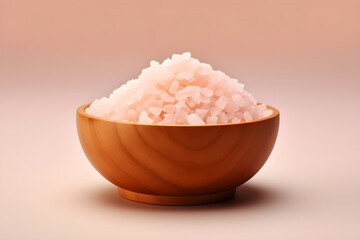Fototapeta na wymiar Himalaya salt in a wooden bowl