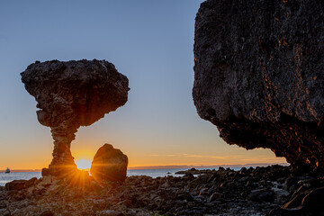 Atardecer en playa balandra, la paz, México