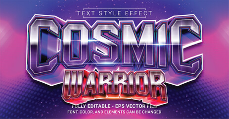 Cosmic Warrior Text Style Effect. Editable Graphic Text Template.
