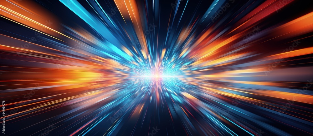 Poster abstract motion blur high speed technology displayed on a screen with copyspace for text