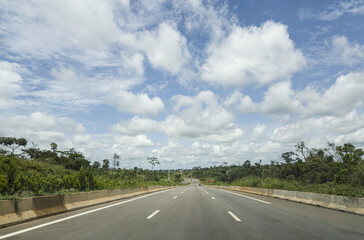 road in the countryside of Yaounde town