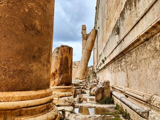 Ancient Roman ruins at Baalbek and Aanjar, Lebanon