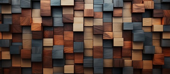 block pattern background with wooden texture