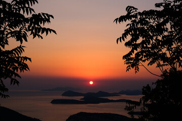 sunset croatia sea